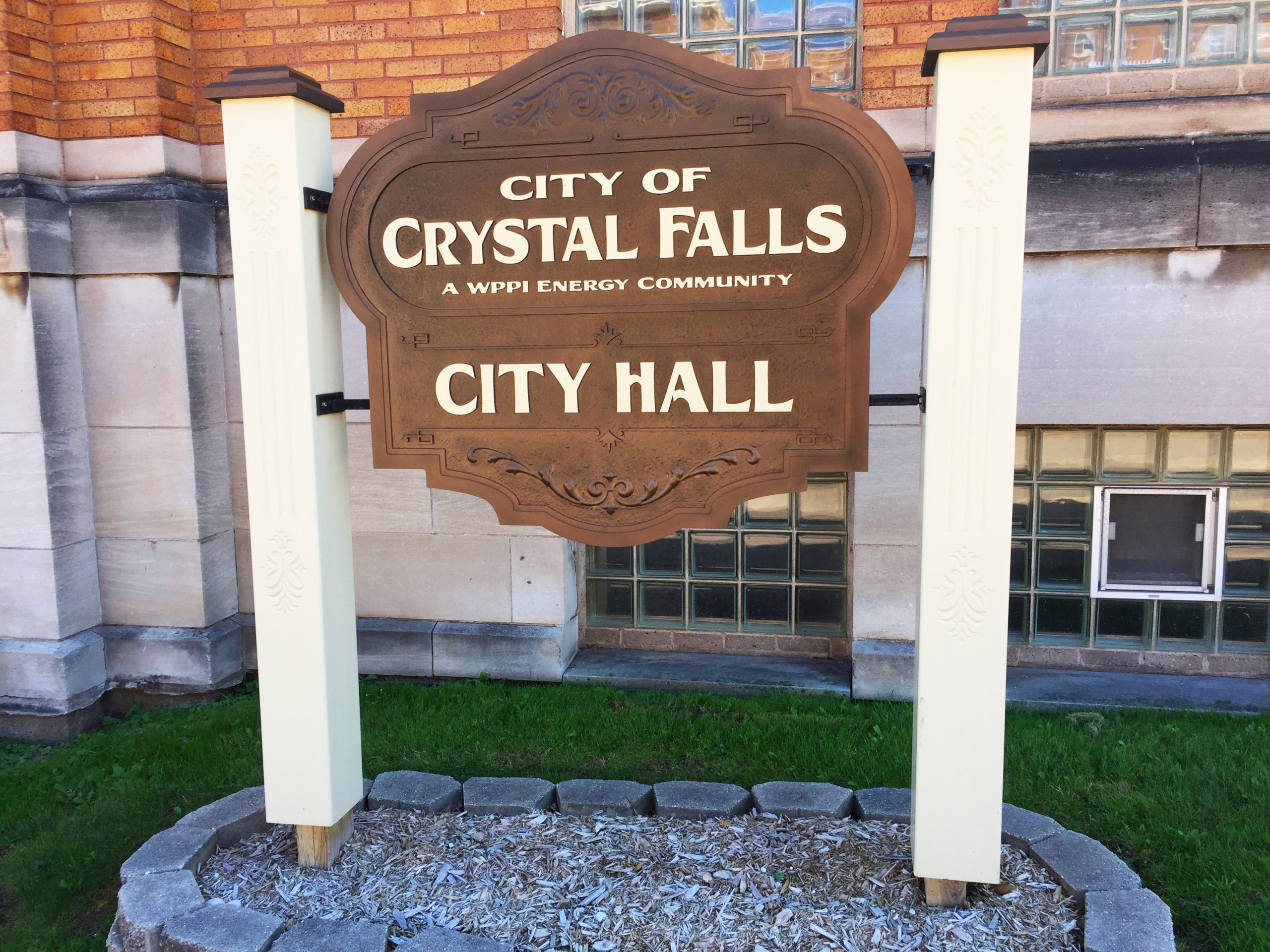 City of Crystal Falls City Hall sign
