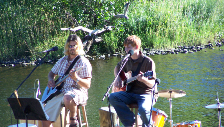 Music on the river walkway